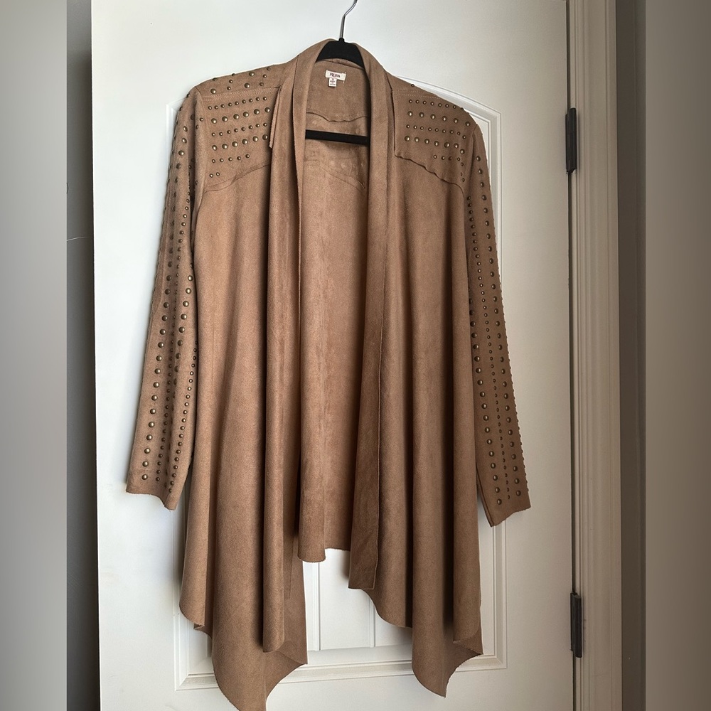 Reba American Prairie faux buckskin open jacket